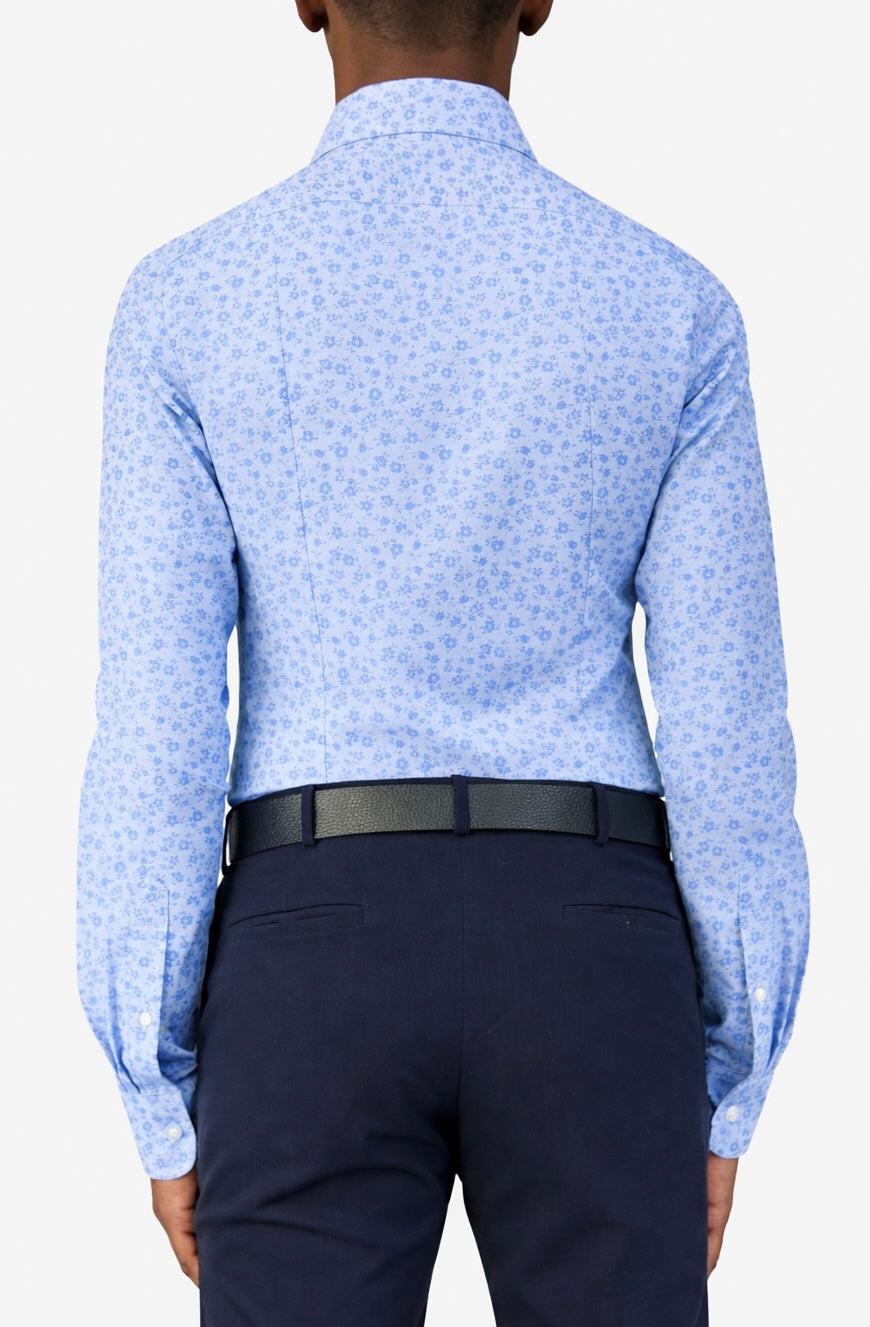 Blue Micro Floral Shirt