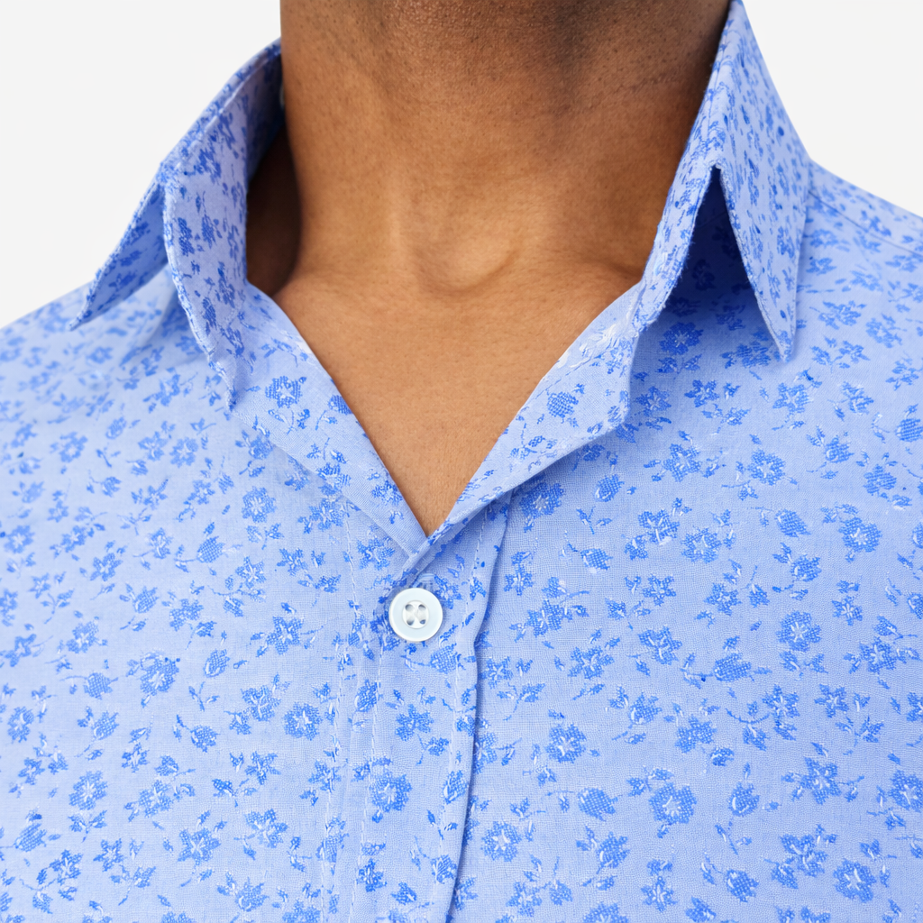 Blue Micro Floral Shirt